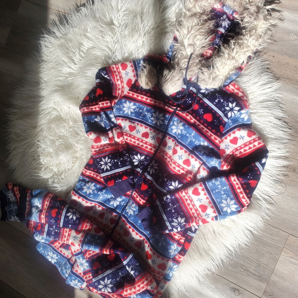Hooded footless onsie
